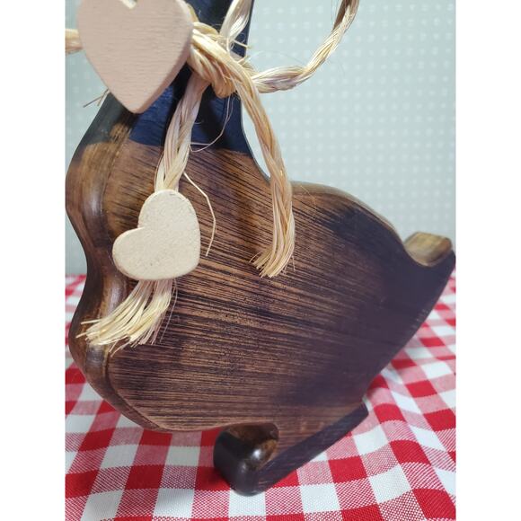 Vtg Country Charm Wooden DUCKS Cottage Core Shelf Sitter HANDMADE Stained SIGNED - Picture 5 of 16